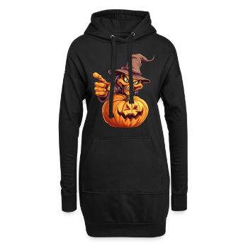 Happy Halloween Monster Hut Kürbis Gruselig Horror - Hoodie-Kleid - Schwarz - Vorne