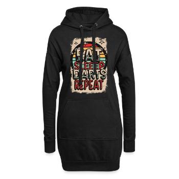 Mangez des fléchettes de sommeil Répétez le dicton de fléchettes - Sweat-shirt à capuche long Femme - noir - Devant