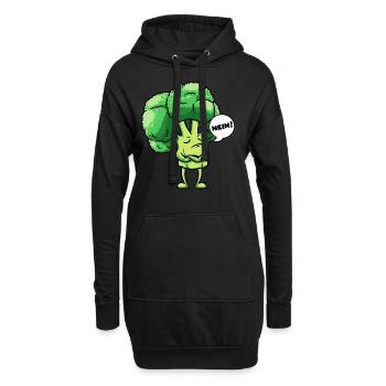 Brokkoli Veganer Gemüse Vegetarier Stur Nein - Hoodie-Kleid - Schwarz - Vorne