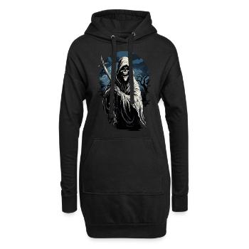 Gruseliger Halloween Sensenmann Grim Reaper - Hoodie-Kleid - Schwarz - Vorne