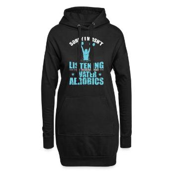 Je n’écoutais pas Pensez à l’aquagym - Sweat-shirt à capuche long Femme - noir - Devant