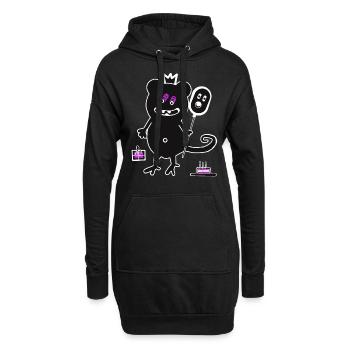Enfants Anniversaire Monster Ballon Félicitations - Sweat-shirt à capuche long Femme - noir - Devant