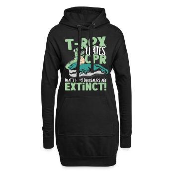 T-Rex hasst HLW Deshalb sind Dinosaurier - Hoodie-Kleid - Schwarz - Vorne