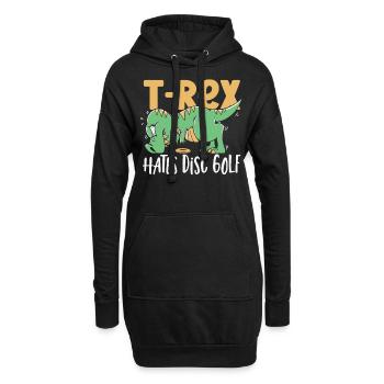 T-Rex hasst Disc Golf T Rex Dinosaurier - Hoodie-Kleid - Schwarz - Vorne