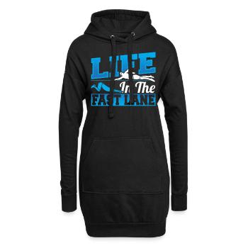 La vie du nageur sur la voie rapide Natation - Sweat-shirt à capuche long Femme - noir - Devant