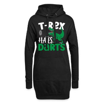 T-Rex hasst Darts T-Rex Dinosaurier-Liebhaber - Hoodie-Kleid - Schwarz - Vorne