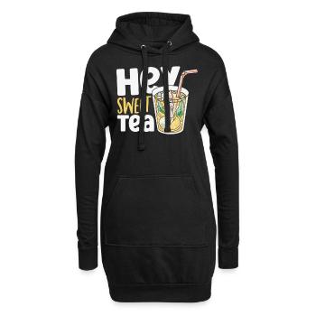 Süßer Tee Eistee Hey Sweet Tea - Hoodie-Kleid - Schwarz - Vorne