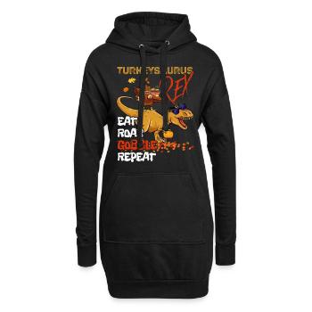 Les enfants drôle Turkeysaurus Rex Dab Dinde Dino - Sweat-shirt à capuche long Femme - noir - Devant