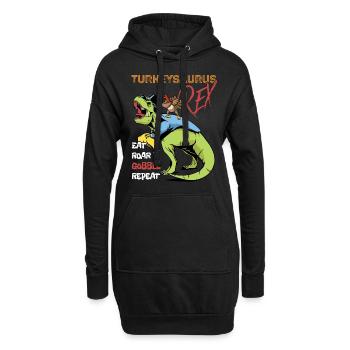 Les enfants drôle Turkeysaurus Rex Dab Dinde Dino - Sweat-shirt à capuche long Femme - noir - Devant