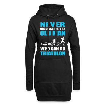 Unterschätze niemals einen alten Mann, der - Hoodie-Kleid - Schwarz - Vorne