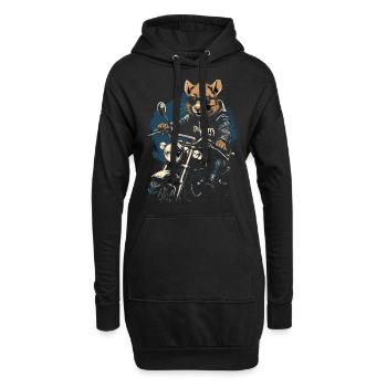 Rat cool sur une moto - Sweat-shirt à capuche long Femme - noir - Devant