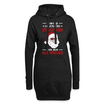 Weihnachtsmann Weihnachten Geschenk - Hoodie-Kleid - Schwarz - Vorne