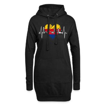 Sylt Skyline Nordsee Herzschlag Nordfriesen Sylter - Hoodie-Kleid - Schwarz - Vorne