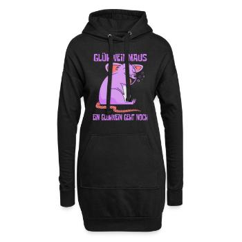 Glühweinmaus Glühwein Weihnachtsmarkt - Hoodie-Kleid - Schwarz - Vorne