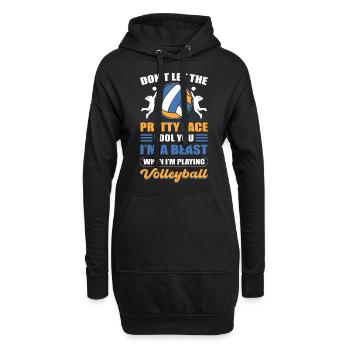 Ne vous laissez pas tromper par le joli visage, je suis une bête - Sweat-shirt à capuche long Femme - noir - Devant