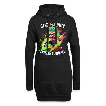 Coole Jungs spielen Fußball für Jungen Fußballer - Hoodie-Kleid - Schwarz - Vorne