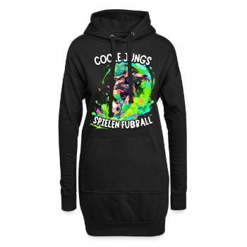 Coole Jungs spielen Fußball für Jungen Fußballer - Hoodie-Kleid - Schwarz - Vorne