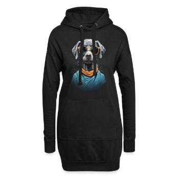 Esthétique Braque de Weimar Chien Streetwear - Sweat-shirt à capuche long Femme - noir - Devant
