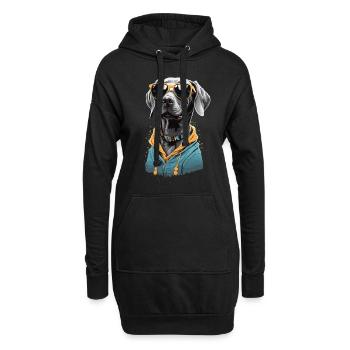 Vintage Weimaraner Hund Ästhetik Hunde Design - Hoodie-Kleid - Schwarz - Vorne