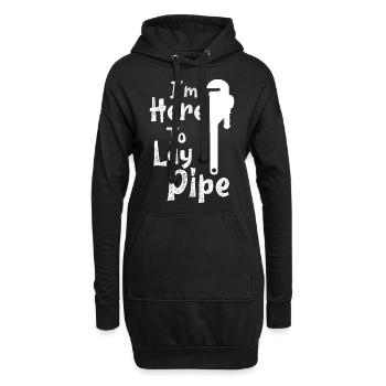 Je suis ici pour poser Pipe Plumber - Sweat-shirt à capuche long Femme - noir - Devant