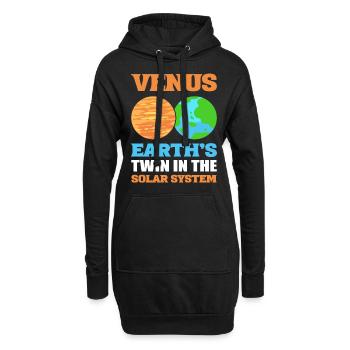 Planet Venus Earth's Twin In The Solar System - Hoodie-Kleid - Schwarz - Vorne
