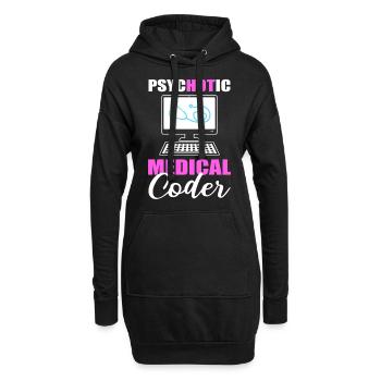Codeur médical psychotique Codage médical - Sweat-shirt à capuche long Femme - noir - Devant