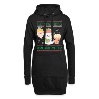 C'est déjà les vacances de Noël ? Professeur de bonhomme de neige doux - Sweat-shirt à capuche long Femme - noir - Devant