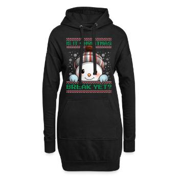 Is It Christmas Break Yet? Süßer Schneeman Lehrer - Hoodie-Kleid - Schwarz - Vorne