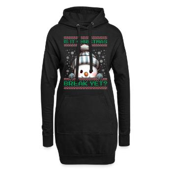 Is It Christmas Break Yet? Süßer Schneeman Lehrer - Hoodie-Kleid - Schwarz - Vorne