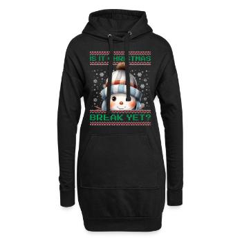 Is It Christmas Break Yet? Süßer Schneeman Lehrer - Hoodie-Kleid - Schwarz - Vorne