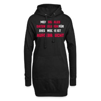 Mein soziales Datenvolumen für diese Woche ist - Hoodie-Kleid - Schwarz - Vorne