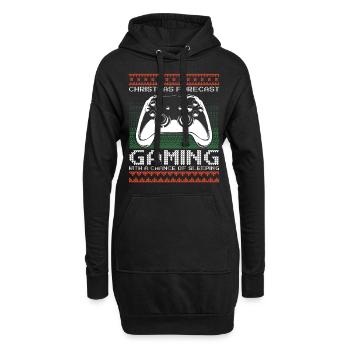 Funny Christmas Forecast Gaming Controller Ugly - Hoodie-Kleid - Schwarz - Vorne