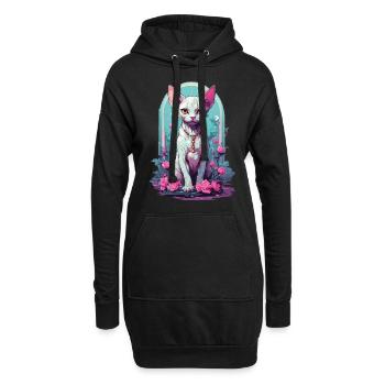 Okkulte Sphynx Katze in Pastell Goth Style - Hoodie-Kleid - Schwarz - Vorne
