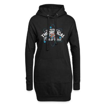 La physique est théorique, mais le plaisir est réel - Sweat-shirt à capuche long Femme - noir - Devant