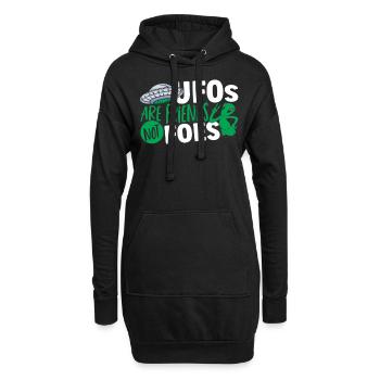 Les OVNIS sont des amis, pas des ennemis, des ufologues extraterrestres - Sweat-shirt à capuche long Femme - noir - Devant