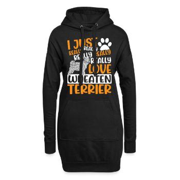Wheatie Hund Ich liebe Wheaten Terrier einfach - Hoodie-Kleid - Schwarz - Vorne