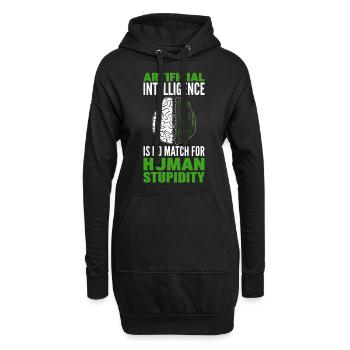 Daten Roboter KI Informatik Maschinelles Lernen - Hoodie-Kleid - Schwarz - Vorne