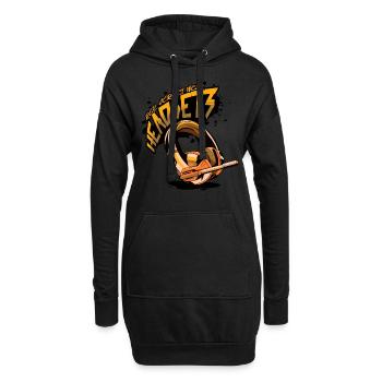Les vrais héros portent des casques Funny Gamer Boys & Kids - Sweat-shirt à capuche long Femme - noir - Devant