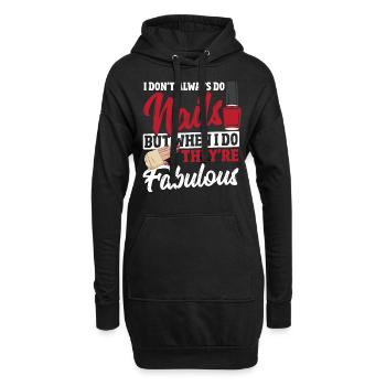 Nageldesignerin Acryl Nails Nagelstudio - Hoodie-Kleid - Schwarz - Vorne