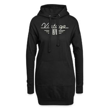 Années 1970 année de naissance minimaliste anniversaire - Sweat-shirt à capuche long Femme - noir - Devant