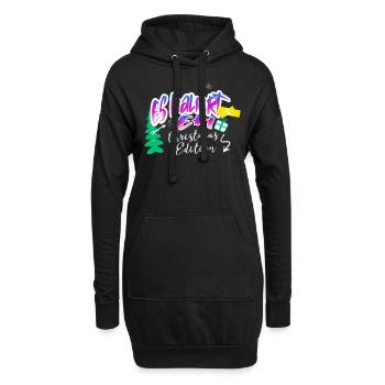 "Es eskaliert eh" Party Kostüm für Weihnachten - Hoodie-Kleid - Schwarz - Vorne
