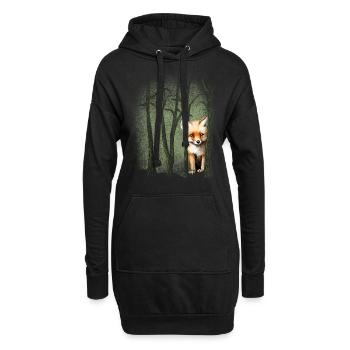 Waldtiere Fuchs Natur erleben für Naturfreunde - Hoodie-Kleid - Schwarz - Vorne