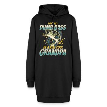Don’t Be A Dumb Bass - Be A Reel Cool Grandpa - Sweat-shirt à capuche long Femme - noir - Devant