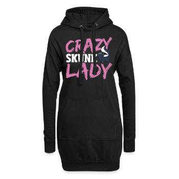 Crazy Skunk Lady Skunk Chuchoteur - Sweat-shirt à capuche long Femme - noir - Devant