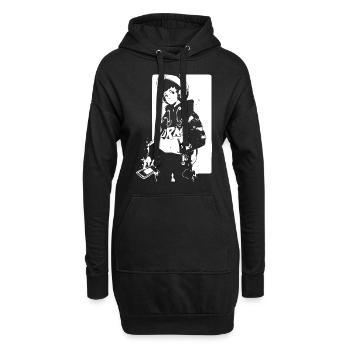 Le cool Cyberpunk Style Anime Boy Otaku de Shibuya - Sweat-shirt à capuche long Femme - noir - Devant