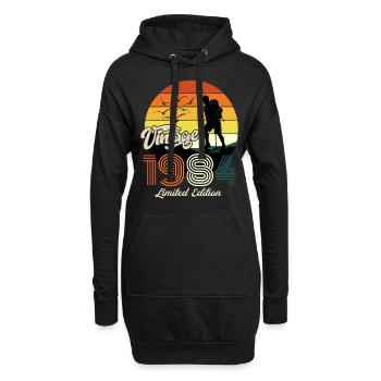 Vintage 1984 Limited Edition 50. Geburtstag - Hoodie-Kleid - Schwarz - Vorne