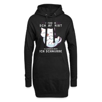 Offizielles Schlafshirt personalisiert mit Katze - Hoodie-Kleid - Schwarz - Vorne