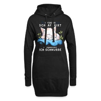 Offizielles Schlafshirt personalisiert mit Katze - Hoodie-Kleid - Schwarz - Vorne