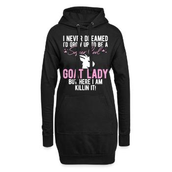 Chèvre maman chèvre cadeau chèvre amant dire - Sweat-shirt à capuche long Femme - noir - Devant
