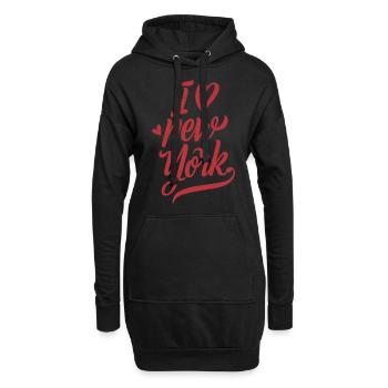 I Love New York City Big Apple USA Amerika - Hoodie-Kleid - Schwarz - Vorne